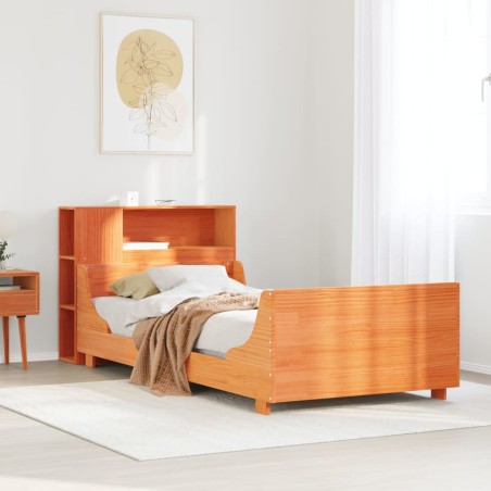 vidaXL Giroletto senza Materasso Marrone Cera 100x200 cm Legno di Pino