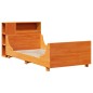 vidaXL Giroletto senza Materasso Marrone Cera 100x200 cm Legno di Pino vidaXL Giroletto senza Materasso Marrone Cera 100x200 cm Legno di Pino