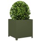 vidaXL Fioriera da Giardino Verde Oliva 50x50x50 cm in Acciaio vidaXL Fioriera da Giardino Verde Oliva 50x50x50 cm in Acciaio