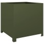 vidaXL Fioriera da Giardino Verde Oliva 50x50x50 cm in Acciaio vidaXL Fioriera da Giardino Verde Oliva 50x50x50 cm in Acciaio