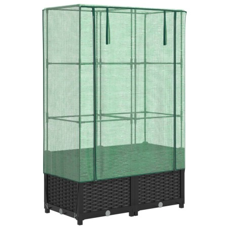 vidaXL Letto Rialzato con Copertura Serra Effetto Rattan 80x40x138 cm