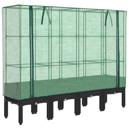 vidaXL Letto Rialzato con Copertura Serra Effetto Rattan 160x40x140 cm