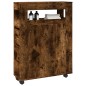 vidaXL Mobile da Bagno Stretto con Ruote Rovere Fumo in Truciolato vidaXL Mobile da Bagno Stretto con Ruote Rovere Fumo in Truciolato