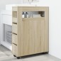 vidaXL Mobile da Bagno Stretto con Ruote Rovere Sonoma in Truciolato vidaXL Mobile da Bagno Stretto con Ruote Rovere Sonoma in Truciolato