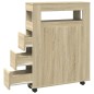 vidaXL Mobile da Bagno Stretto con Ruote Rovere Sonoma in Truciolato vidaXL Mobile da Bagno Stretto con Ruote Rovere Sonoma in Truciolato