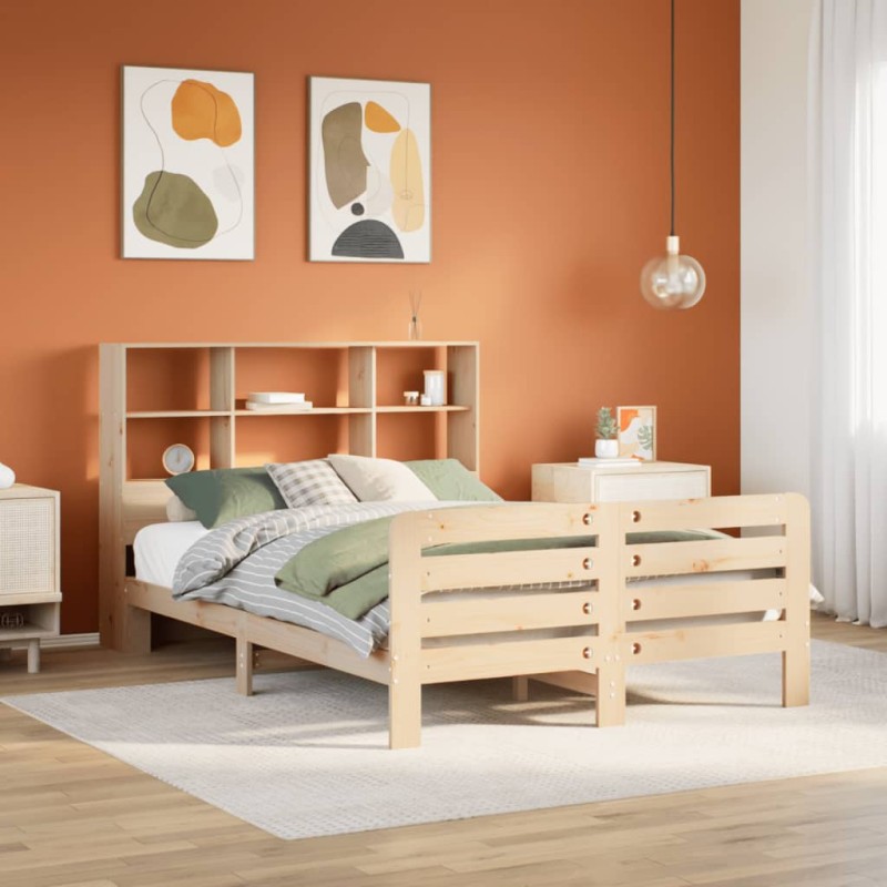 vidaXL Letto senza Materasso 135x190 cm in Legno Massello di Pino vidaXL Letto senza Materasso 135x190 cm in Legno Massello di Pino