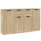 Credenze 3 pz Rovere Sonoma in Legno Multistrato Credenze 3 pz Rovere Sonoma in Legno Multistrato