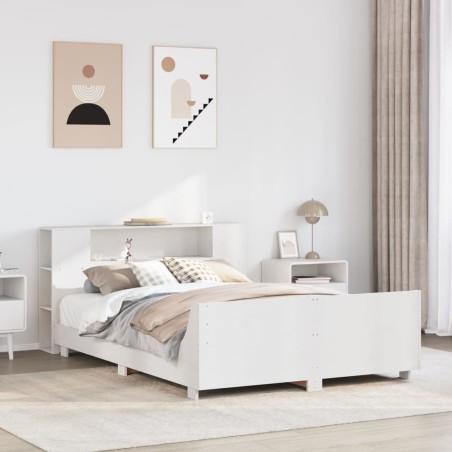 vidaXL Letto senza Materasso Bianco 135x190 cm Legno Massello di Pino