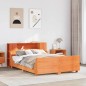 vidaXL Letto senza Materasso Marrone Cera 135x190 cm in Legno di Pino vidaXL Letto senza Materasso Marrone Cera 135x190 cm in Legno di Pino