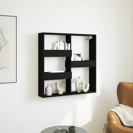 vidaXL Armadietto a Muro Nero 80x15x80 cm in Legno Multistrato