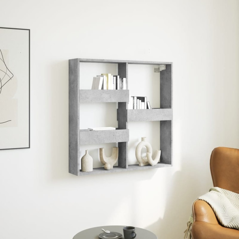 vidaXL Armadietto a Muro Grigio Cemento 80x15x80 cm Legno Multistrato vidaXL Armadietto a Muro Grigio Cemento 80x15x80 cm Legno Multistrato