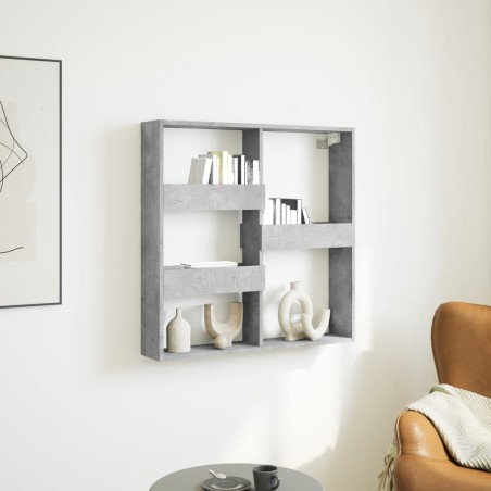 vidaXL Armadietto a Muro Grigio Cemento 80x15x80 cm Legno Multistrato