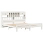 vidaXL Letto Libreria senza Materasso Bianco 200x200 cm Legno di Pino vidaXL Letto Libreria senza Materasso Bianco 200x200 cm Legno di Pino