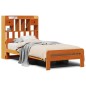 vidaXL Letto Libreria senza Materasso Marrone Cera 75x190 cm in Pino