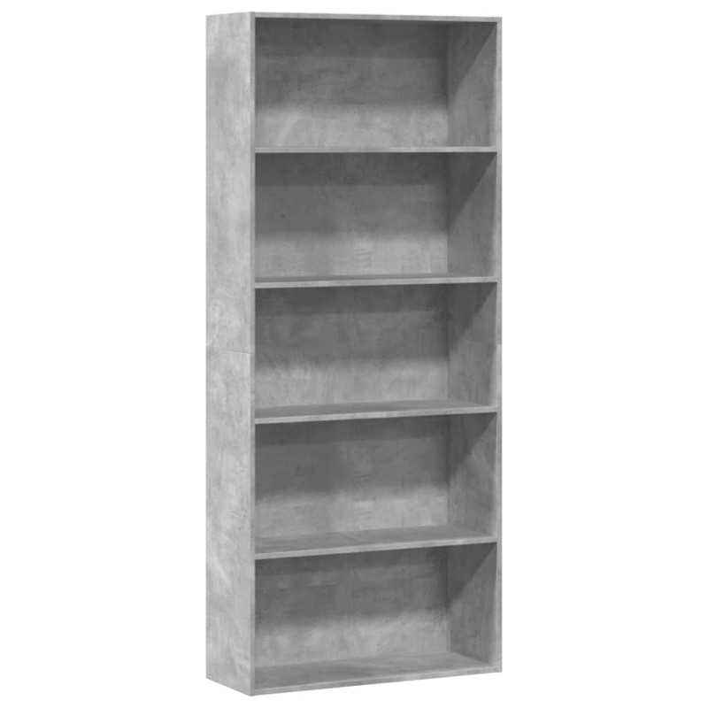 vidaXL Libreria Grigio Cemento 80x30x189 cm in Legno Multistrato