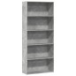 vidaXL Libreria Grigio Cemento 80x30x189 cm in Legno Multistrato
