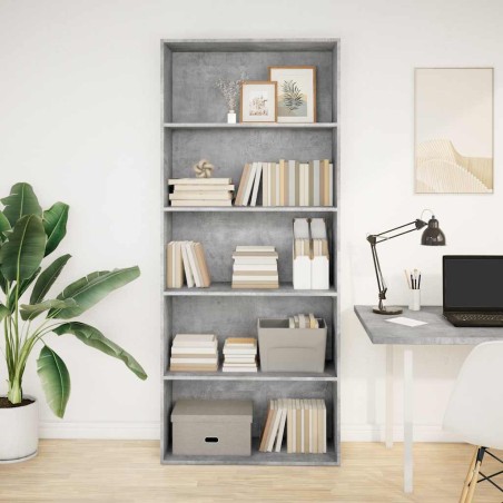 vidaXL Libreria Grigio Cemento 80x30x189 cm in Legno Multistrato
