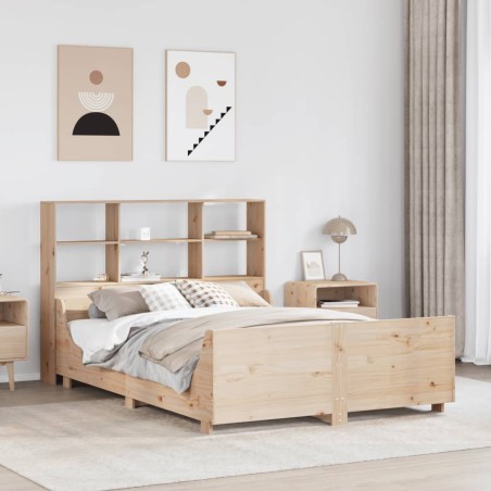 vidaXL Letto Libreria senza Materasso 135x190 cm in Legno Massello