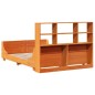 vidaXL Letto Libreria senza Materasso Marrone Cera 135x190 cm Legno