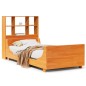 vidaXL Letto Libreria senza Materasso Marrone Cera 100x200 cm Legno