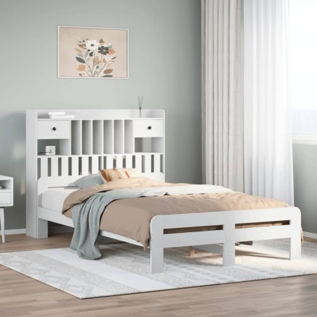 vidaXL Letto Libreria senza Materasso Bianco 120x200 cm Legno di Pino