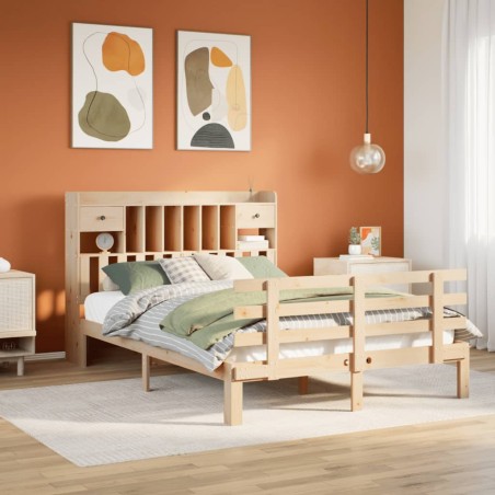 vidaXL Letto Libreria senza Materasso 140x200 cm in Legno di Pino