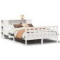 vidaXL Letto Libreria senza Materasso Bianco 135x190 cm Legno di Pino vidaXL Letto Libreria senza Materasso Bianco 135x190 cm Legno di Pino