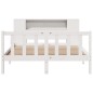 vidaXL Letto Libreria senza Materasso Bianco 135x190 cm Legno di Pino vidaXL Letto Libreria senza Materasso Bianco 135x190 cm Legno di Pino