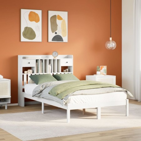 vidaXL Letto Libreria senza Materasso Bianco 120x200 cm Legno di Pino