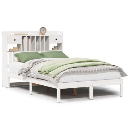 vidaXL Letto Libreria senza Materasso Bianco 120x200 cm Legno di Pino