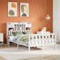 vidaXL Letto Libreria senza Materasso Bianco 135x190 cm Legno di Pino vidaXL Letto Libreria senza Materasso Bianco 135x190 cm Legno di Pino
