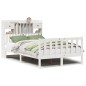 vidaXL Letto Libreria senza Materasso Bianco 135x190 cm Legno di Pino vidaXL Letto Libreria senza Materasso Bianco 135x190 cm Legno di Pino
