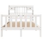 vidaXL Letto Libreria senza Materasso Bianco 135x190 cm Legno di Pino vidaXL Letto Libreria senza Materasso Bianco 135x190 cm Legno di Pino