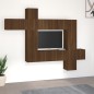 Set Mobili Porta TV 10 pz Rovere Marrone in Legno Multistrato Set Mobili Porta TV 10 pz Rovere Marrone in Legno Multistrato