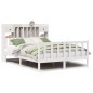 vidaXL Letto Libreria senza Materasso Bianco 140x190 cm Legno di Pino