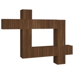 Set Mobili Porta TV 10 pz Rovere Marrone in Legno Multistrato