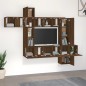 Set Mobili Porta TV 10 pz Rovere Marrone in Legno Multistrato Set Mobili Porta TV 10 pz Rovere Marrone in Legno Multistrato