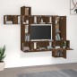 Set Mobili Porta TV 10 pz Rovere Marrone in Legno Multistrato Set Mobili Porta TV 10 pz Rovere Marrone in Legno Multistrato