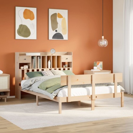 vidaXL Letto Libreria senza Materasso 140x190 cm in Legno di Pino