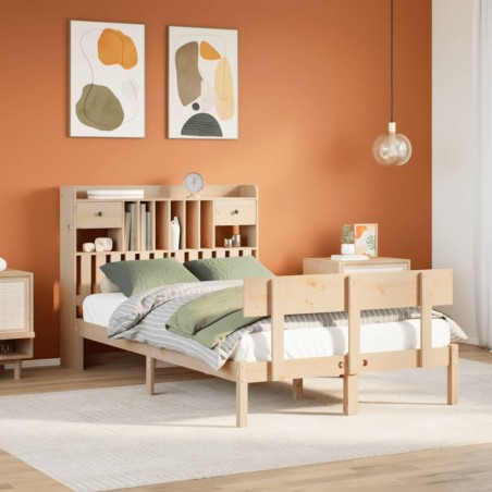 vidaXL Letto Libreria senza Materasso 120x200cm Legno Massello di Pino