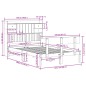 vidaXL Letto Libreria senza Materasso 120x200cm Legno Massello di Pino vidaXL Letto Libreria senza Materasso 120x200cm Legno Massello di Pino