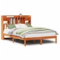 vidaXL Letto Libreria senza Materasso Marrone Cera 140x200 cm in Pino vidaXL Letto Libreria senza Materasso Marrone Cera 140x200 cm in Pino