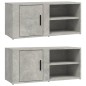 Mobili TV 2 pz Grigio Cemento 80x31,5x36 cm Legno Multistrato Mobili TV 2 pz Grigio Cemento 80x31,5x36 cm Legno Multistrato