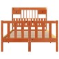 vidaXL Letto Libreria senza Materasso Marrone Cera 120x200 cm in Pino