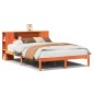 vidaXL Letto Libreria senza Materasso Marrone Cera 140x200 cm in Pino vidaXL Letto Libreria senza Materasso Marrone Cera 140x200 cm in Pino