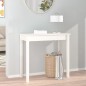 Tavolo Consolle Bianco 80x40x75 cm in Legno Massello di Pino Tavolo Consolle Bianco 80x40x75 cm in Legno Massello di Pino