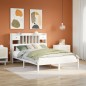 vidaXL Letto Libreria senza Materasso Bianco 140x200 cm Legno di Pino vidaXL Letto Libreria senza Materasso Bianco 140x200 cm Legno di Pino