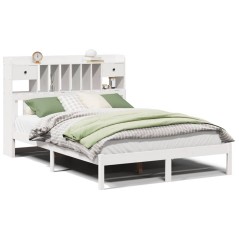 vidaXL Letto Libreria senza Materasso Bianco 140x200 cm Legno di Pino