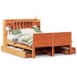 vidaXL Letto Libreria senza Materasso Marrone Cera 160x200 cm in Pino