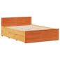 vidaXL Letto Libreria senza Materasso Marrone Cera 150x200 cm in Pino vidaXL Letto Libreria senza Materasso Marrone Cera 150x200 cm in Pino